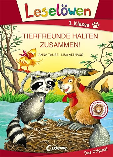 Leselöwen 1. Klasse - Tierfreunde halten zusammen!: Erstlesebuch für Kinder ab 6 Jahre - Mit Großbuchstaben für Leseanfänger