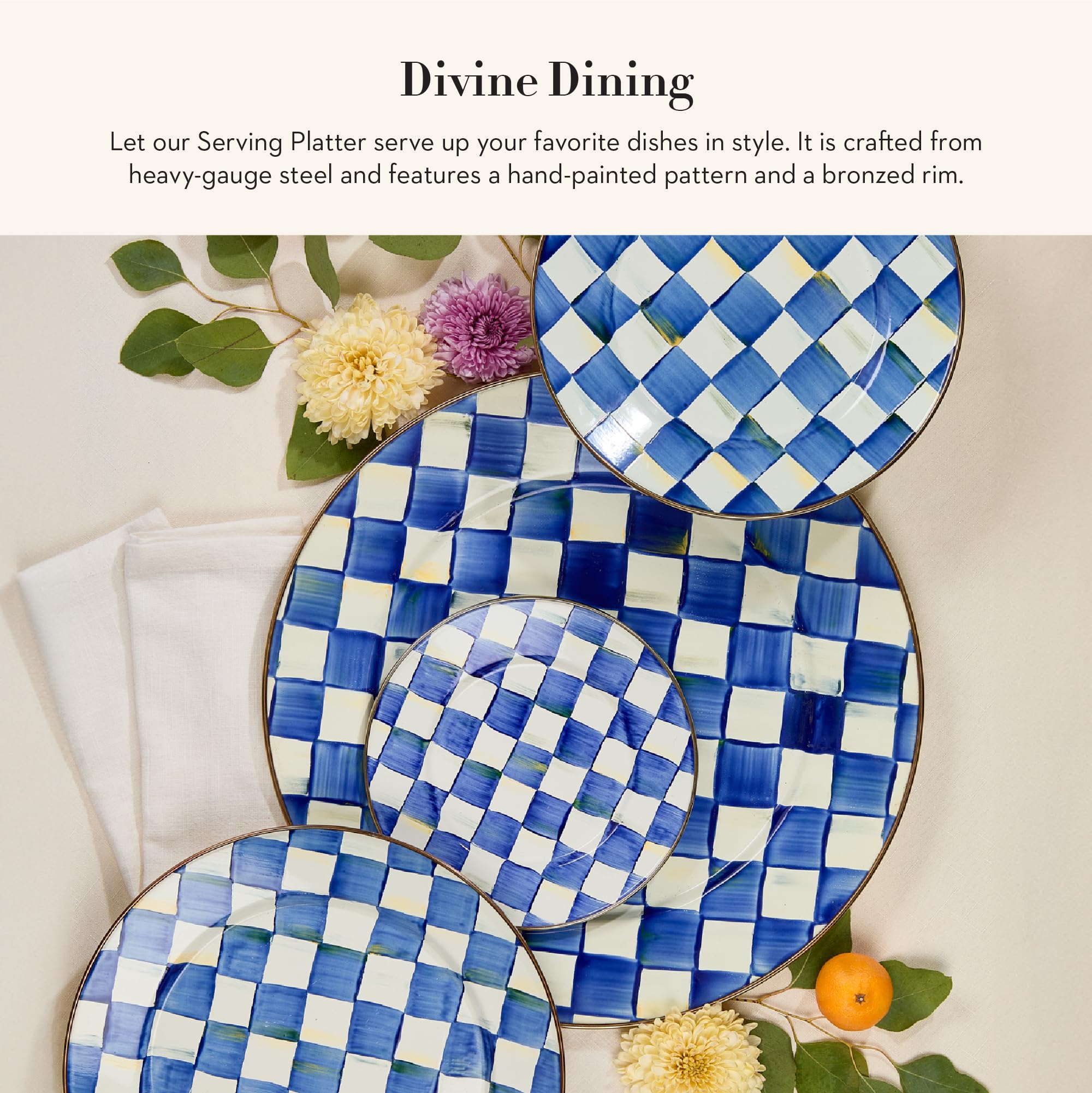 Amazon.com: MACKENZIE-CHILDS Enamel Serving Platter, Decorative