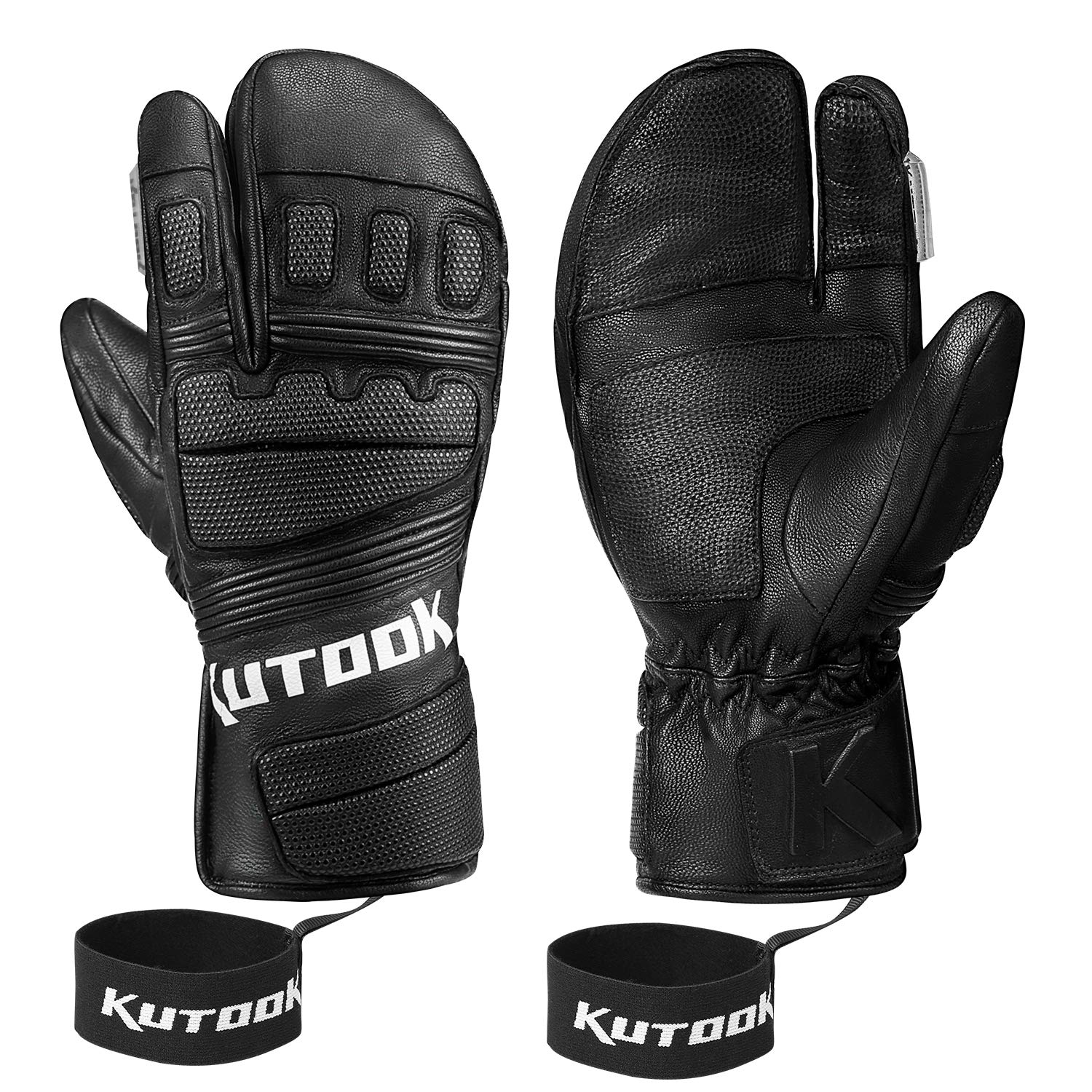 KUTOOK Guanti da Sci e Snowboard Professionale Impermeabili Antivento e Resistente per Sport Invernali da Uomo