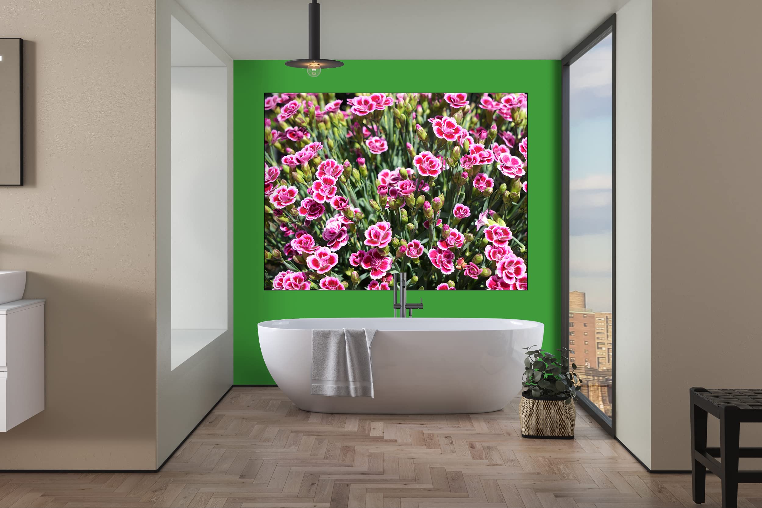 Glücksvilla - Prinzess-Nelke (Leinwand-Bild 2 cm, 40 x 30 cm) | div. Maße - aus DE - Kunstdruck XXL Deko Wandbild quer - Pink Kisses Blumen Blüten Garten Pflanze Natur Wiese Natur