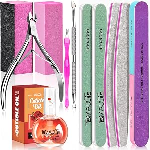 TsMADDTs Manicure Tools Kit Nail Care Kit with 3 pcs Files 2 pcs Buffer Blocks 2 Polishing Buffers