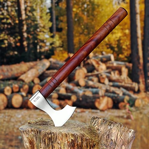 Miniatura 6 de Hacha de lanzamiento de competiciones de 13.5 pulgadas  Hacha Tomahawk de acero ligero para acampar al aire libre Hacha de supervivencia  Hacha de
