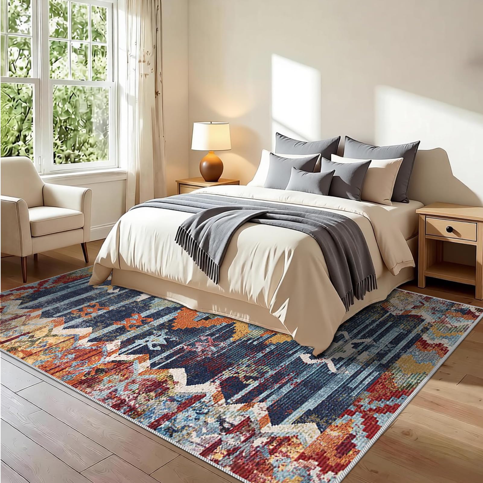 Dywan do salonu antypoślizgowy dywan do sypialni vintage 140 x 190 cm dywany salon sypialnia kuchnia duży dywan krótkie włosy dywany do salonu biura na zewnątrz jadalnia