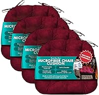 Vista 54 de Barnett Home Decor Cojín para Silla de Comedor de Microgamuza Camel con Lazos - 15 x 17 Tamaño Pequeño Cojín para Silla - Relleno de Espuma