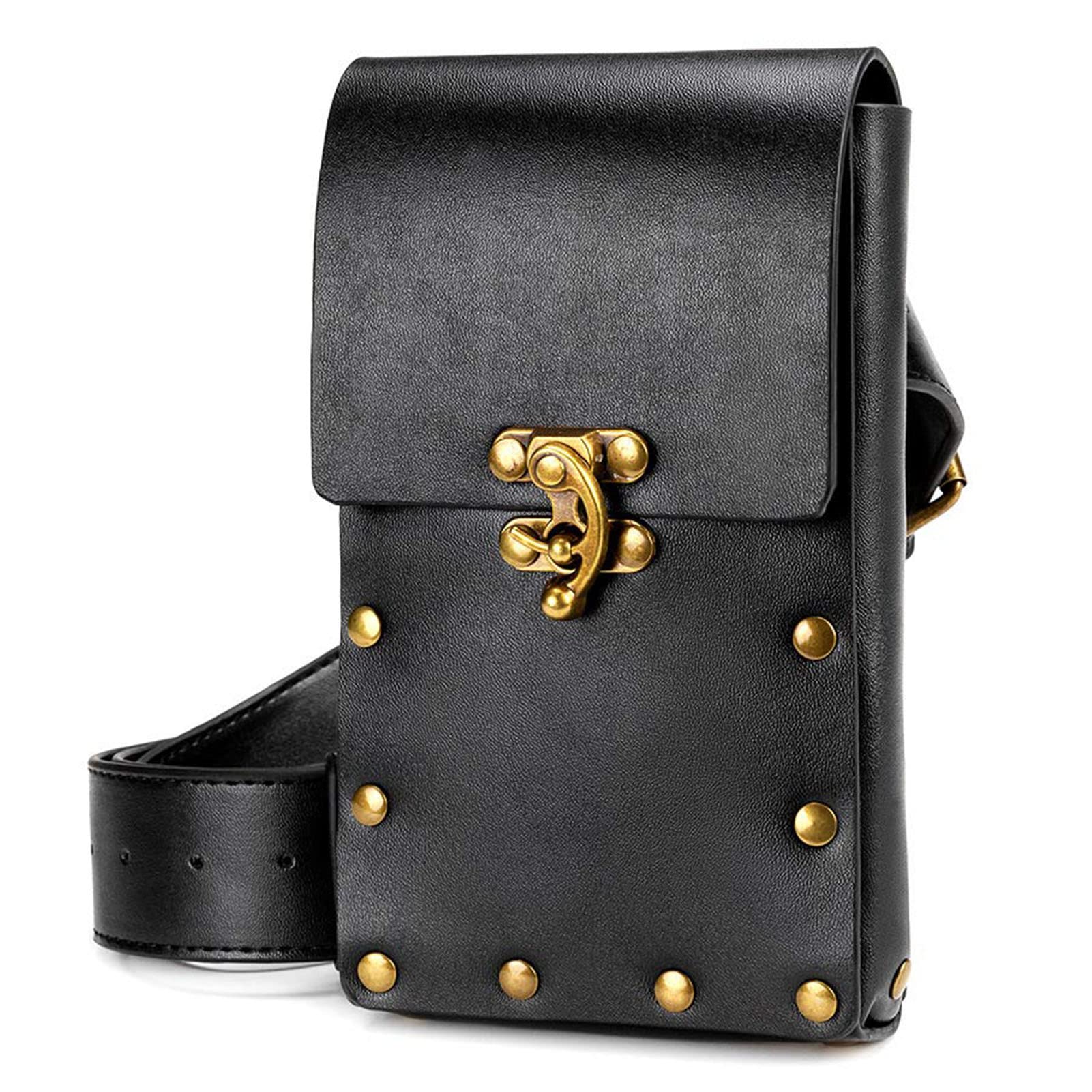 Retro Medieval Pu Leather Waist Bag, Retro Leather Mobile Phone Side Bag, Outdoor Mobile Phone Zero Wallet, Sports Leisure Mini Waist Bag