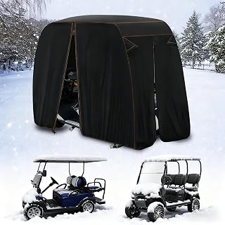 QYMOTO 115" Long 2 & 4 Passenger Golf Cart Cover XL Compatible with Club Car Cover Precedent EZGO Yamaha Outdoor Indoor Winter Storage Heavy Duty All Weather Full Protection Waterproof Windproof
