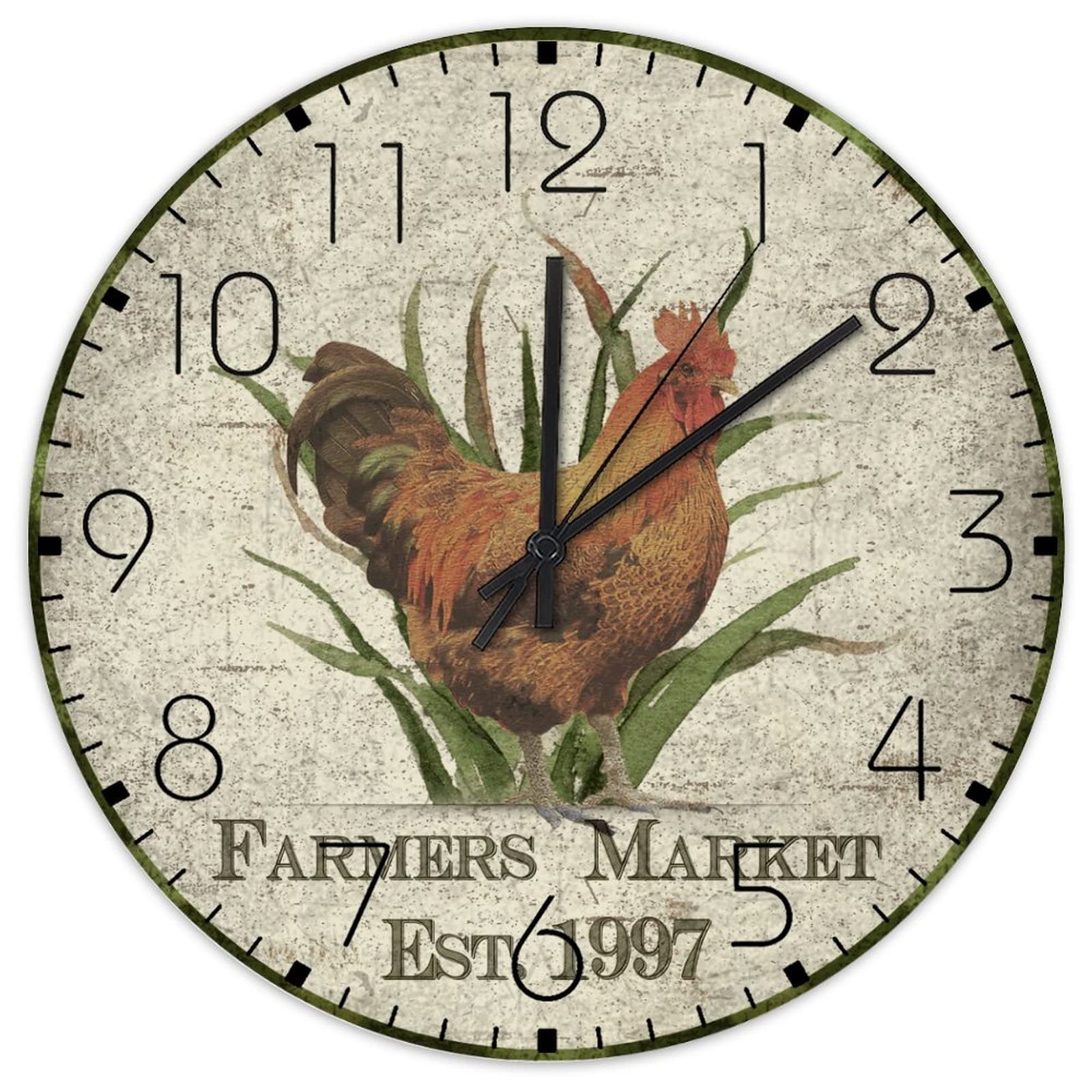Horloge murale en bois cadeau idéal style fermier pour la maison