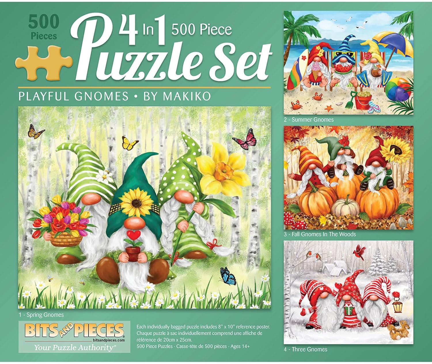 Bits and Pieces 4in1 MultiPack 500 Piece Jigsaw Puzzles for Adults