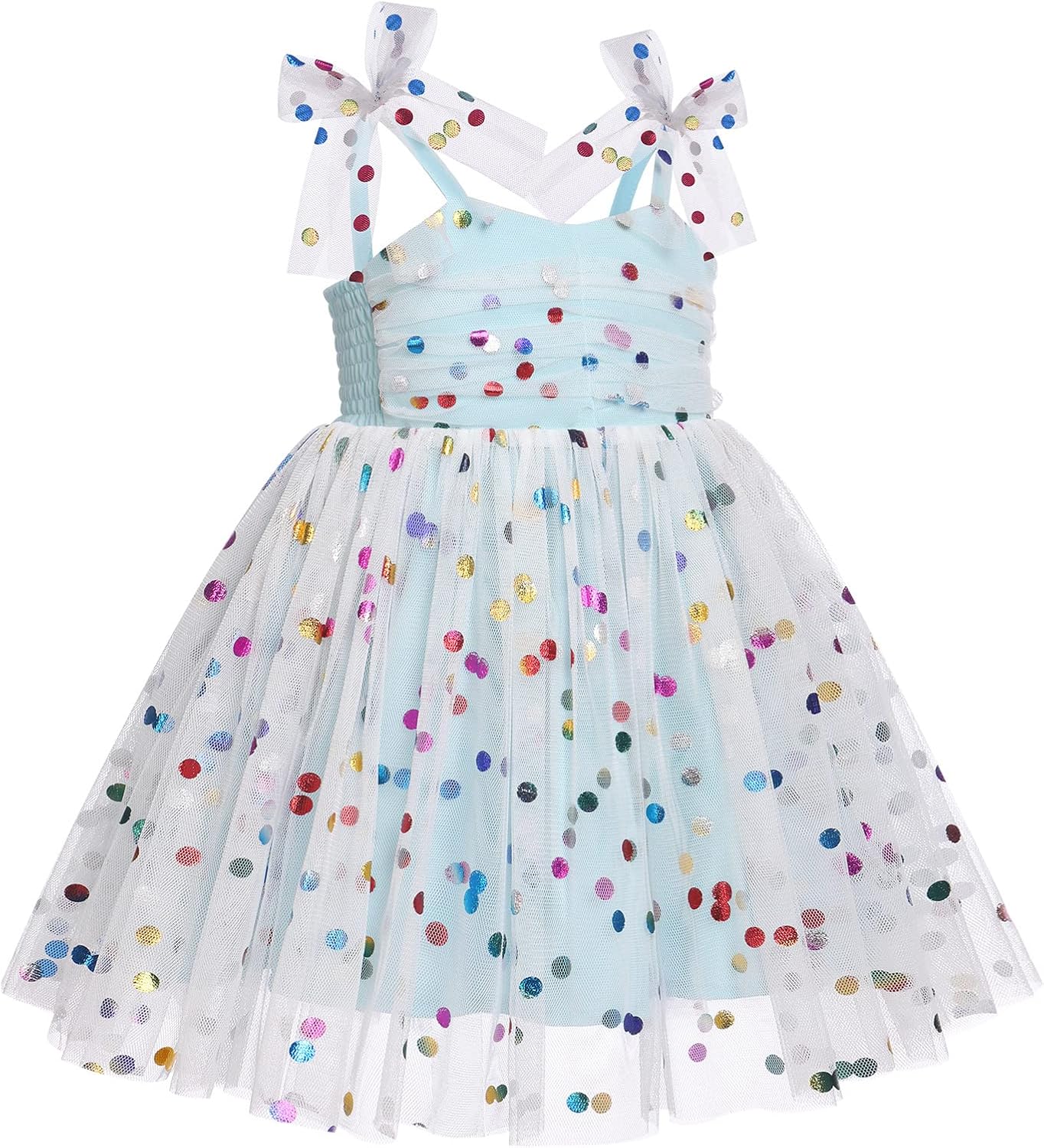 IBTOM CASTLE Toddler Baby Girl Birthday Dress Floral Sequin Tulle Tutu Dresses for Pageant Party Cake Smash Photoshoot - Image 4