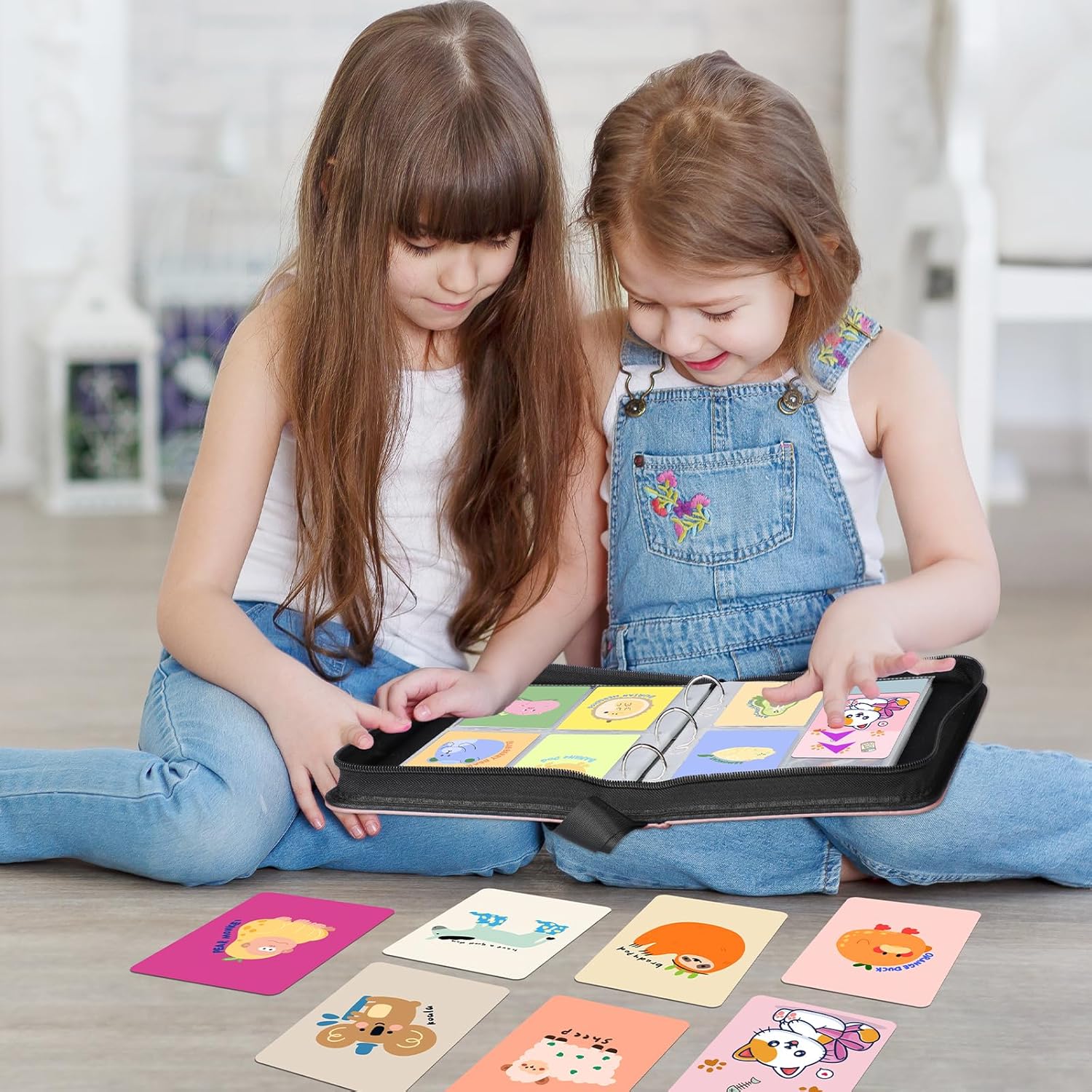 Card Binder 4 Pockets, Trading Card Binder 400 Pockets Holder Album Book for Girls, Card Collection Binder with Removable 50 Sleeves For Lorcana, MTG, YuGiOh, Game Cards（Rose Pink）