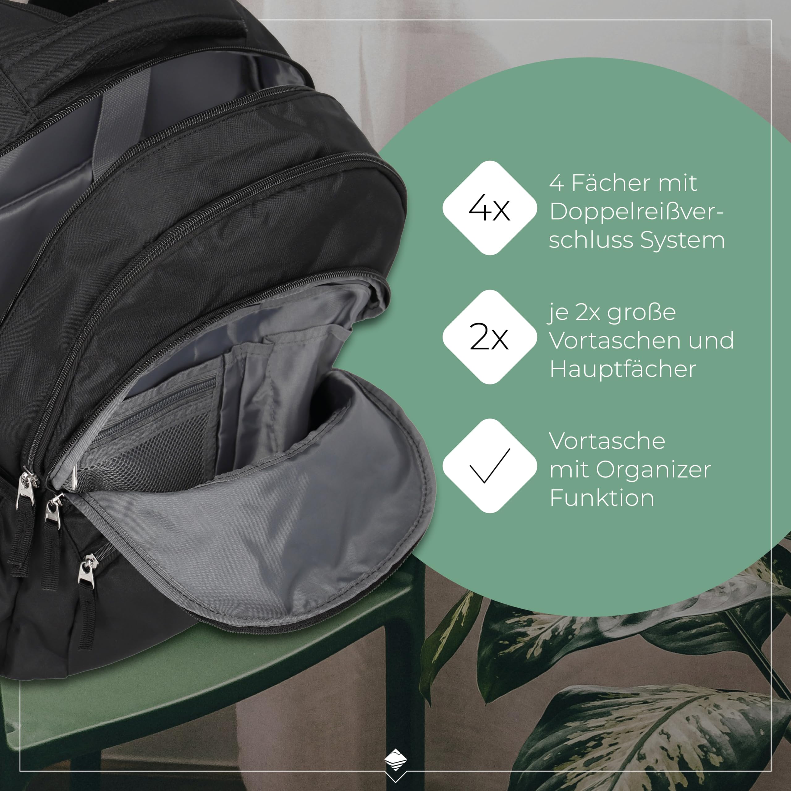 Travelite Handgepäck Rucksack, Laptop Rucksack 15,6 Zoll, BASICS, Daypack, Tagesrucksack mit vielen Fächern, 45 cm, 22 Liter