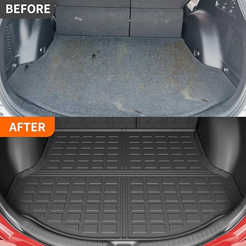 Miniatura 3 de powoq Tapete de carga compatible con Toyota RAV4 2013-2018, para todo tipo de clima, revestimiento de maletero de elastómero termoplástico, repuesto