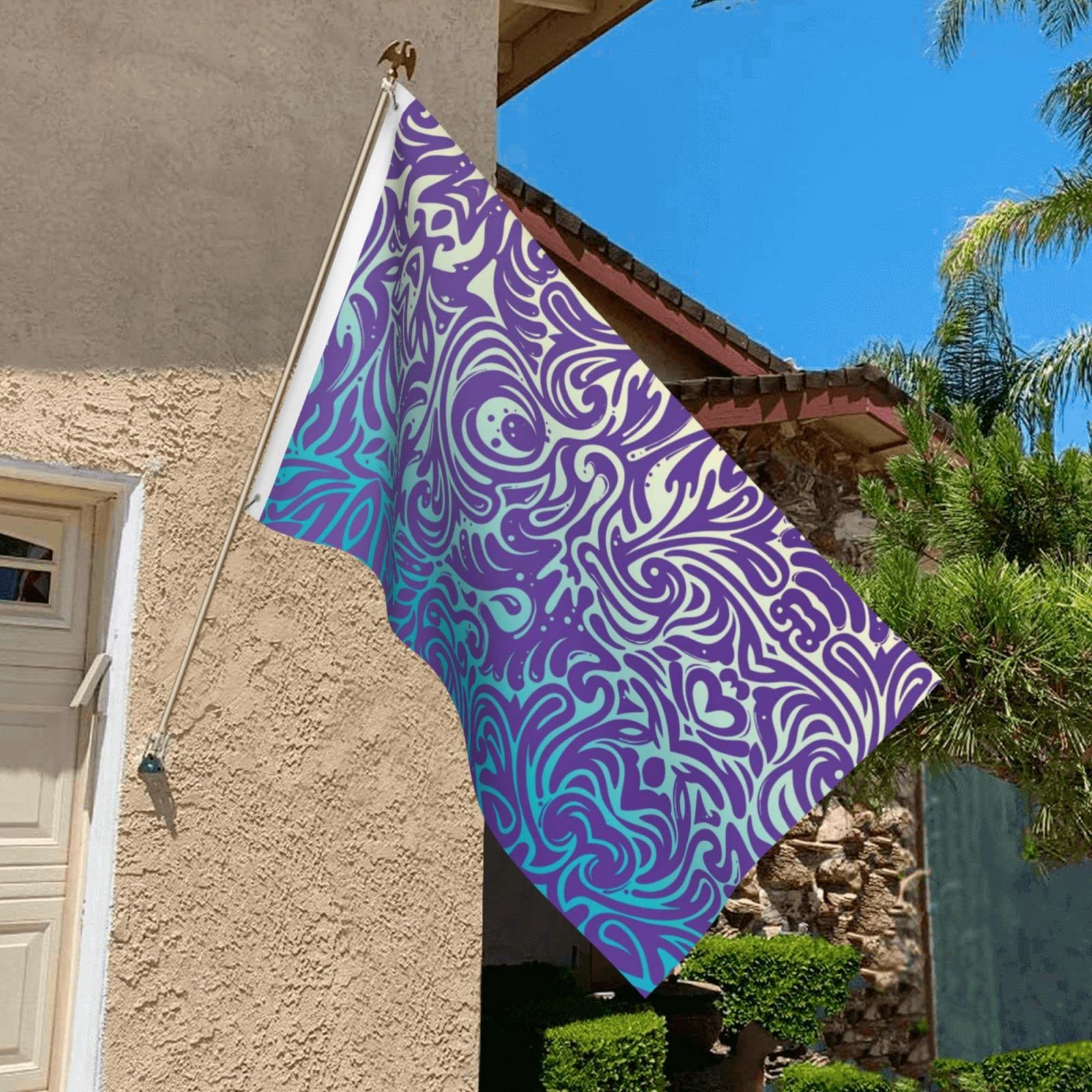 Bandiera leggera su entrambi i lati, motivo carino colorato bandiera 9,6 x 1 ,5 m con occhielli in metallo, decorazione da giardino all'aperto