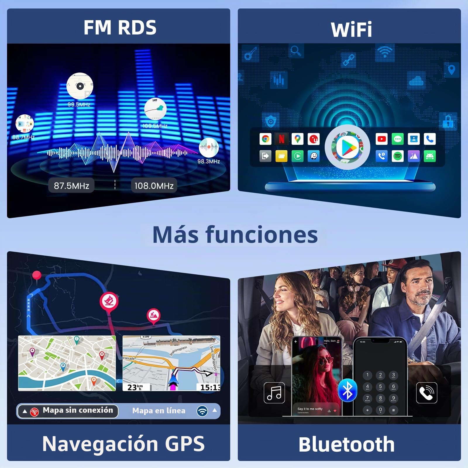 4+64G Autoradio para Peugeot 208/2008 2012-2018 con CarPlay Android Auto