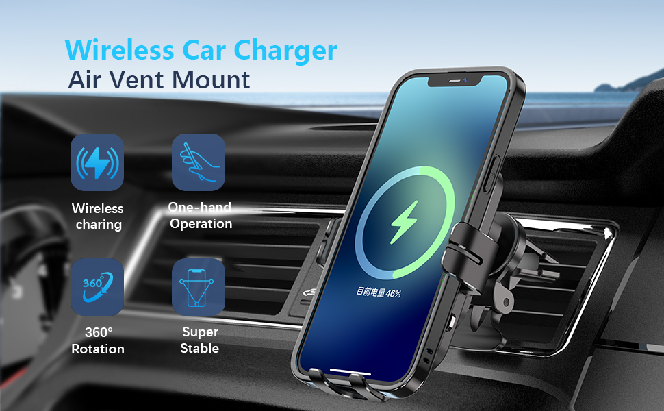 Amazon.com: 15W Fast Charging Wireless Car Charger Mount - Phone ...