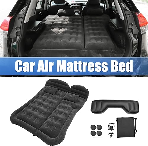Miniatura 2 de X AUTOHAUX Colchón inflable de aire para coche, SUV, cojín de cama de campamento, almohada engrosada, colchón de PVC con bomba de aire eléctrica,
