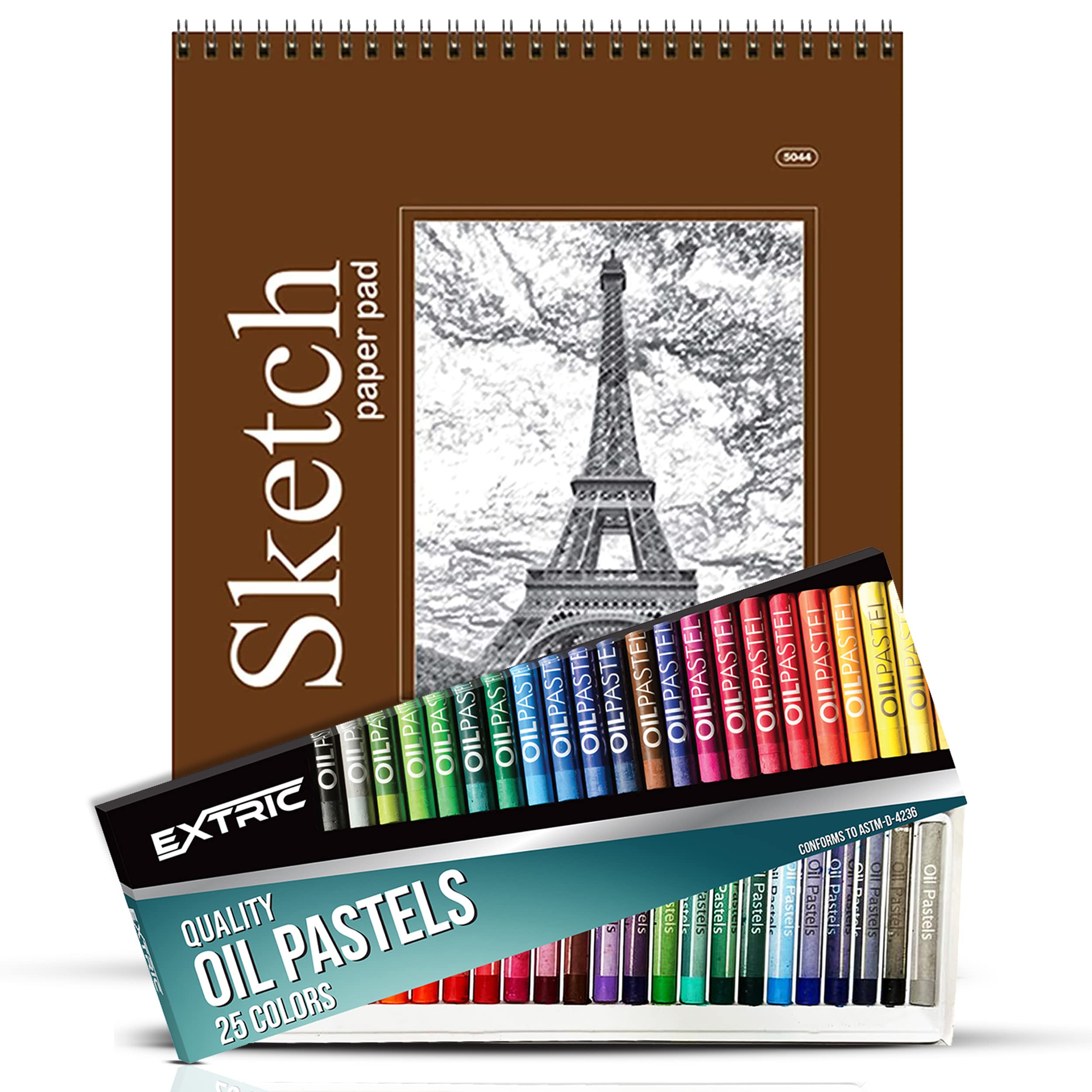 Buy Oil Pastels 25 Colors Count Soft Pastels, Pastel Paper Pad 30 Sheet