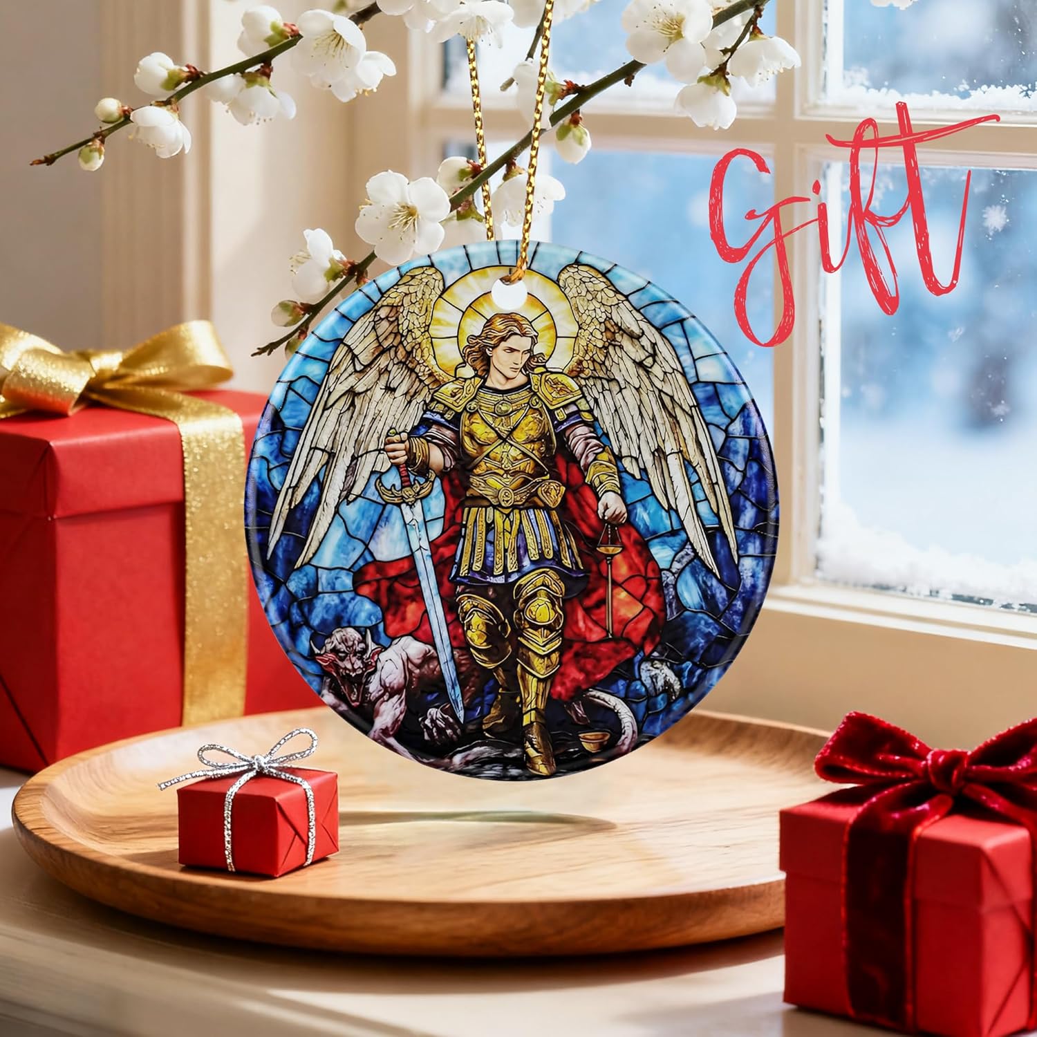 Christian Gifts: Archangel Michael Ornament | Christmas Ornaments (Christmas Tree Decorations), Holiday Ornaments, Spiritual Protection Decor, Religious Gift, Faithful Gift & Xmas Gifts - Image 6
