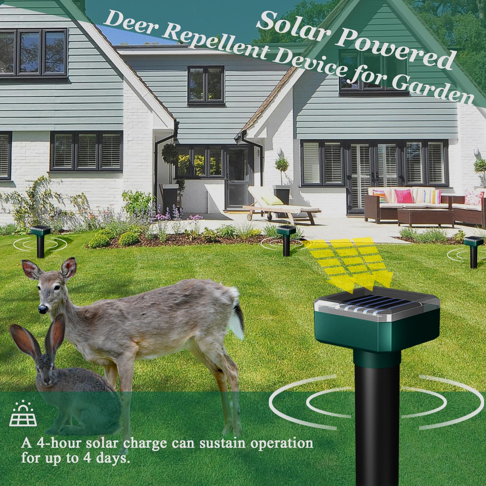 8 dispositivi repellenti per cervi, cervi e cervi, per giardino, cervi per piante, dispositivi deterrenti per cervi, dispositivi per esterni, dispositivi solari repellenti per cervi, sonici,