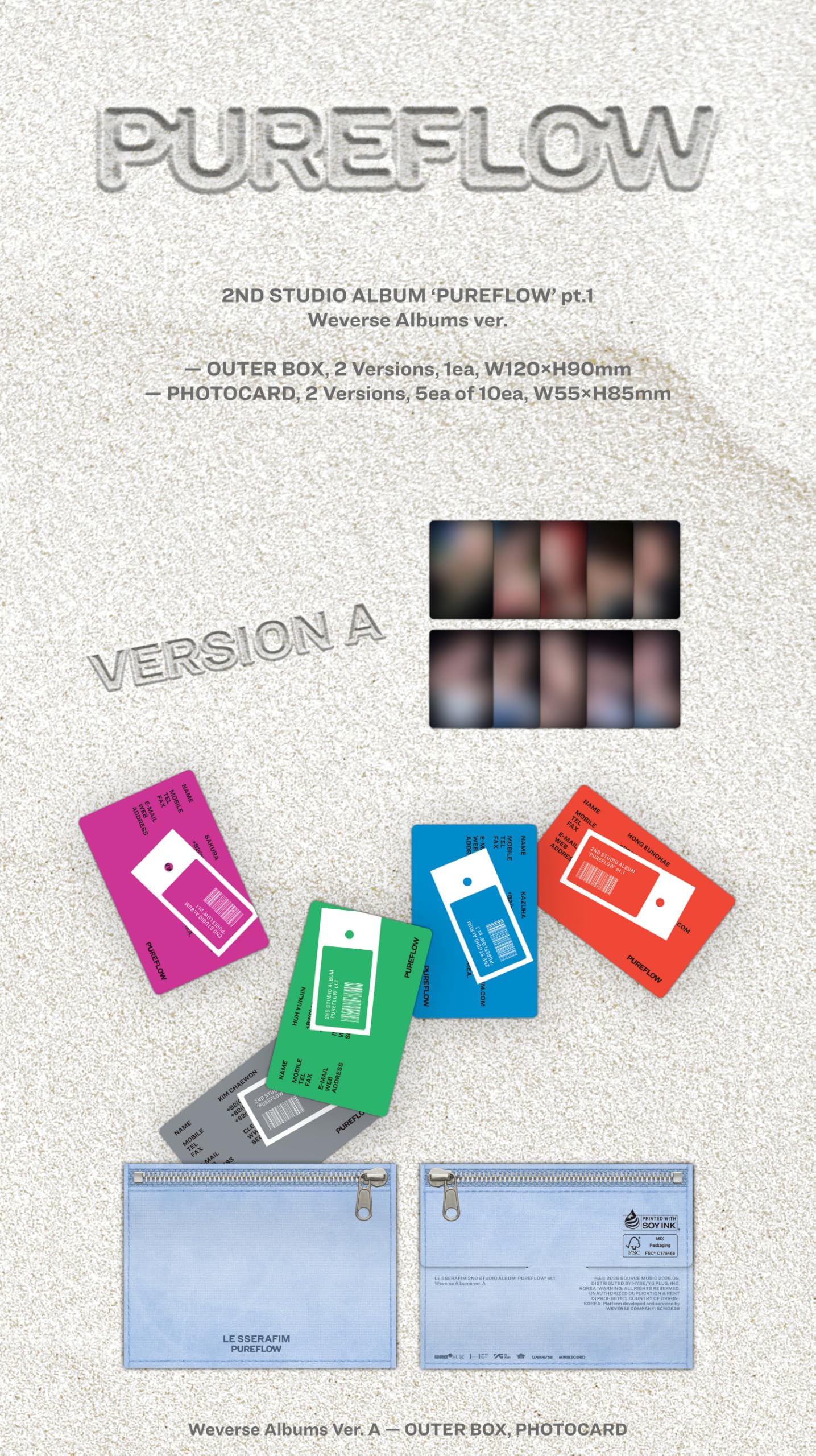 Amazon.com: (Weverse Albums B Version) LE SSERAFIM PUREFLOW pt.1