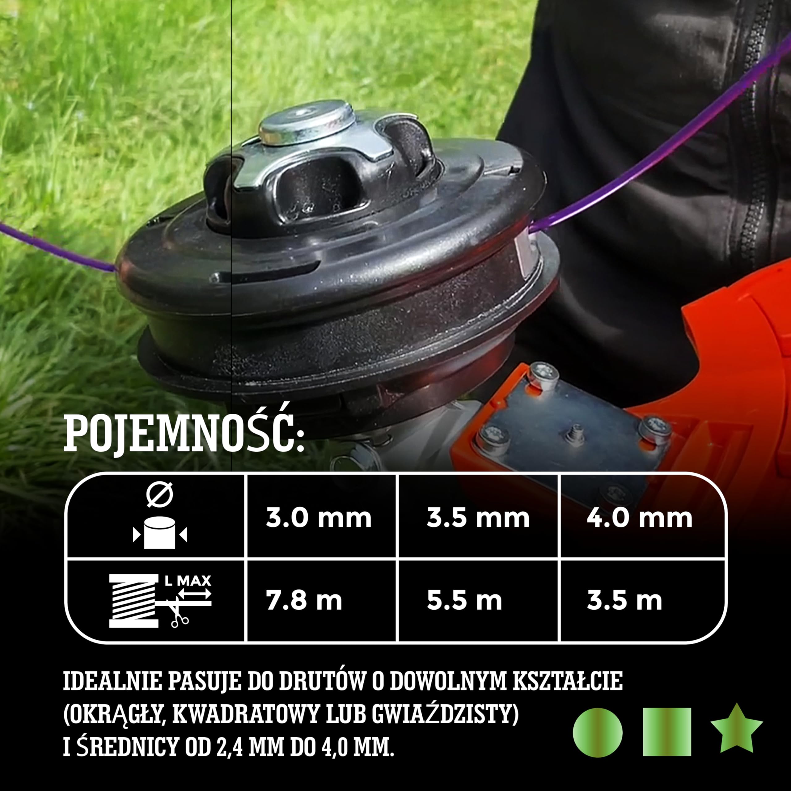LERAVA® głowica wykaszarki uniwersalny - M10 x1,25 - System kranów & Go - łamacz krzaków z solidną stalową głowicą - Innowacyjna ergonomiczna cewka - kompatybilna z Stihl, Echo