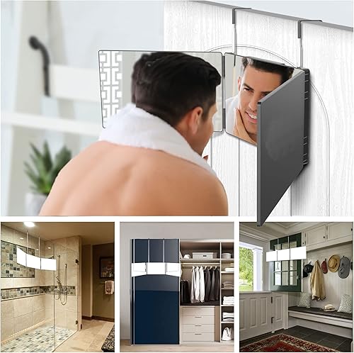 Miniatura 2 de Espejo de 3 vías para corte de pelo automático espejo de tocador accesorios de peluquería espejo de maquillaje 360 espejo triple para ver la parte