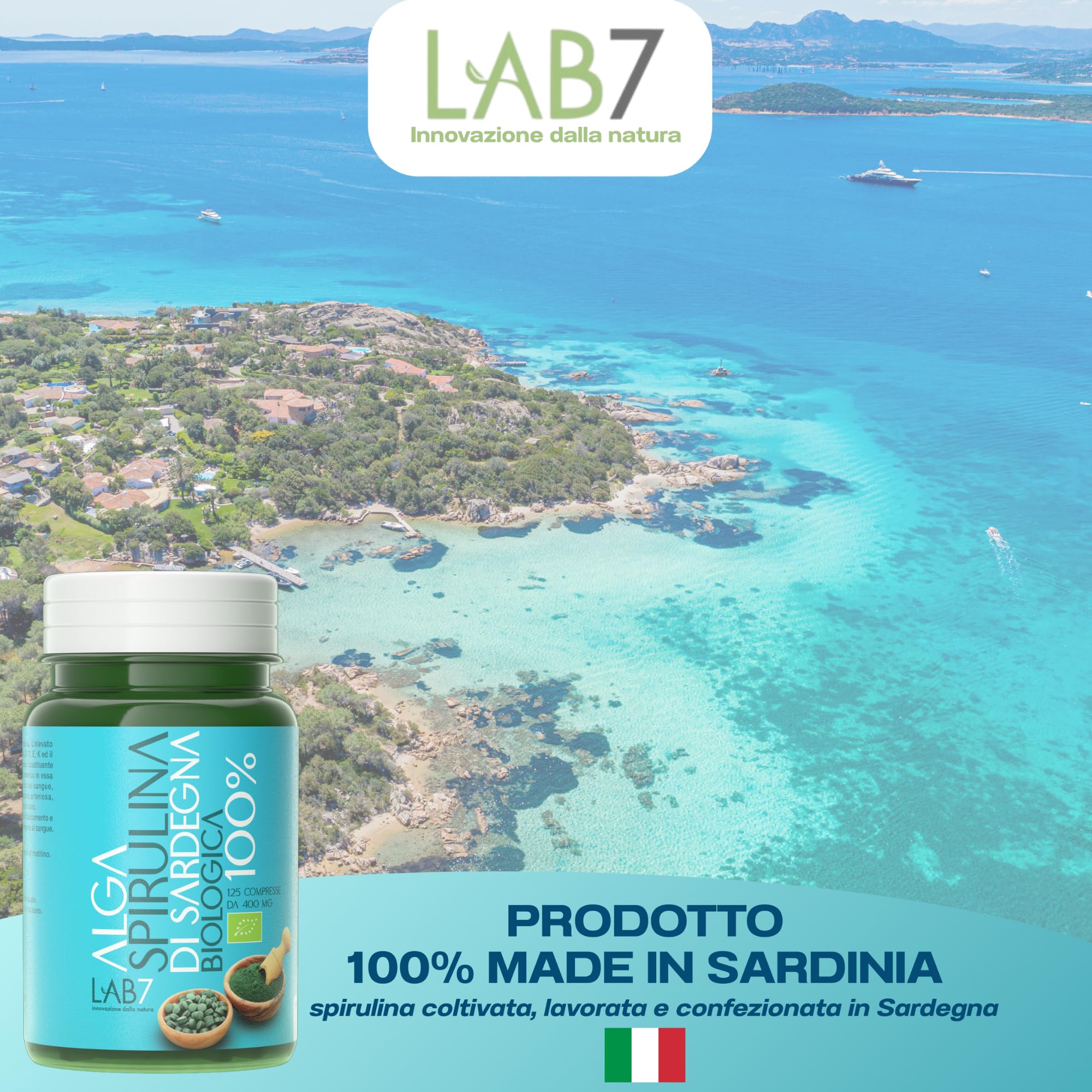 Spirulina Bio - Integratore Difese Immunitarie e Fonte di Energia - 100% Naturale - 125 Compresse da 400 mg - Made in Italy
