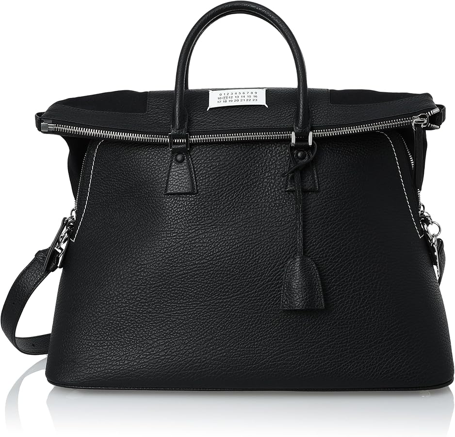 メゾンマルジェラ　トート　ショルダー付き ブラック ハンドバッグ 黒 5AC メゾンマルジェラ ハンドバッグ ショルダーバッグ ファイブ