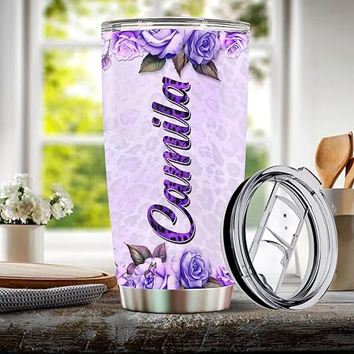 Miniatura 5 de Regalo personalizado de leopardo para mujeres, taza de café, taza de viaje, botella de agua regalos para amantes de los leopardo, cumpleaños,