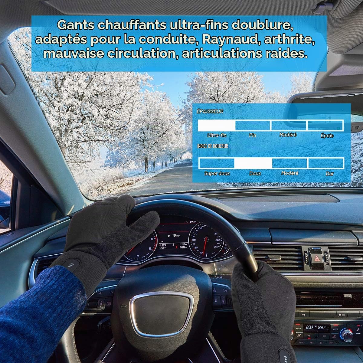 Sun Will Gants Chauffants Hiver pour Homme Femme, Électriques Batterie Gant Chauffant pour Cyclisme Ski de Neige Pêcher Conduite Chasse Arthrite Maladie de Raynaud