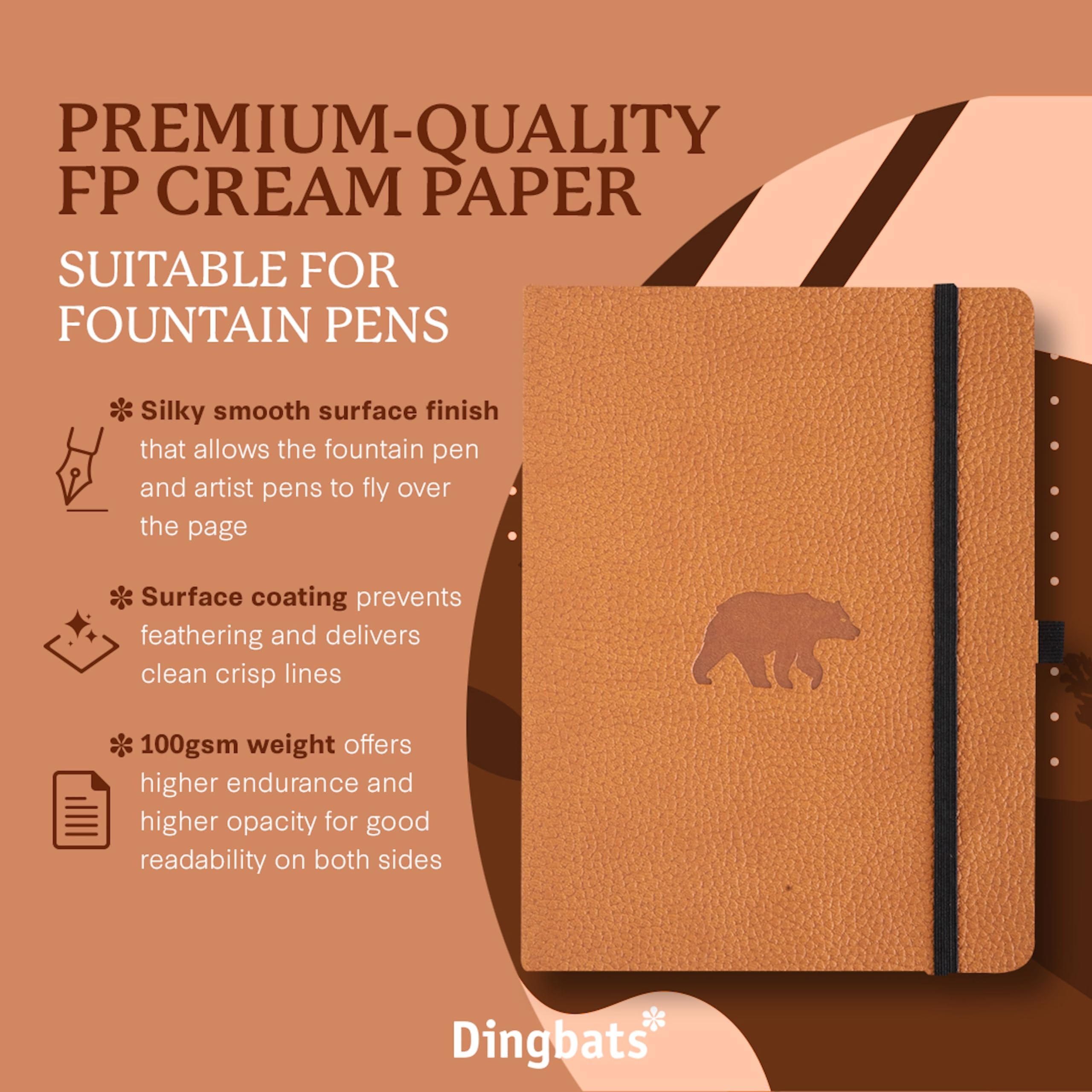 Dingbats* Wildlife Lined Journal Notebook A5, Vegan Leather Soft Cover, Ideal for Work Travel, Writing, with Pocket - Image 2