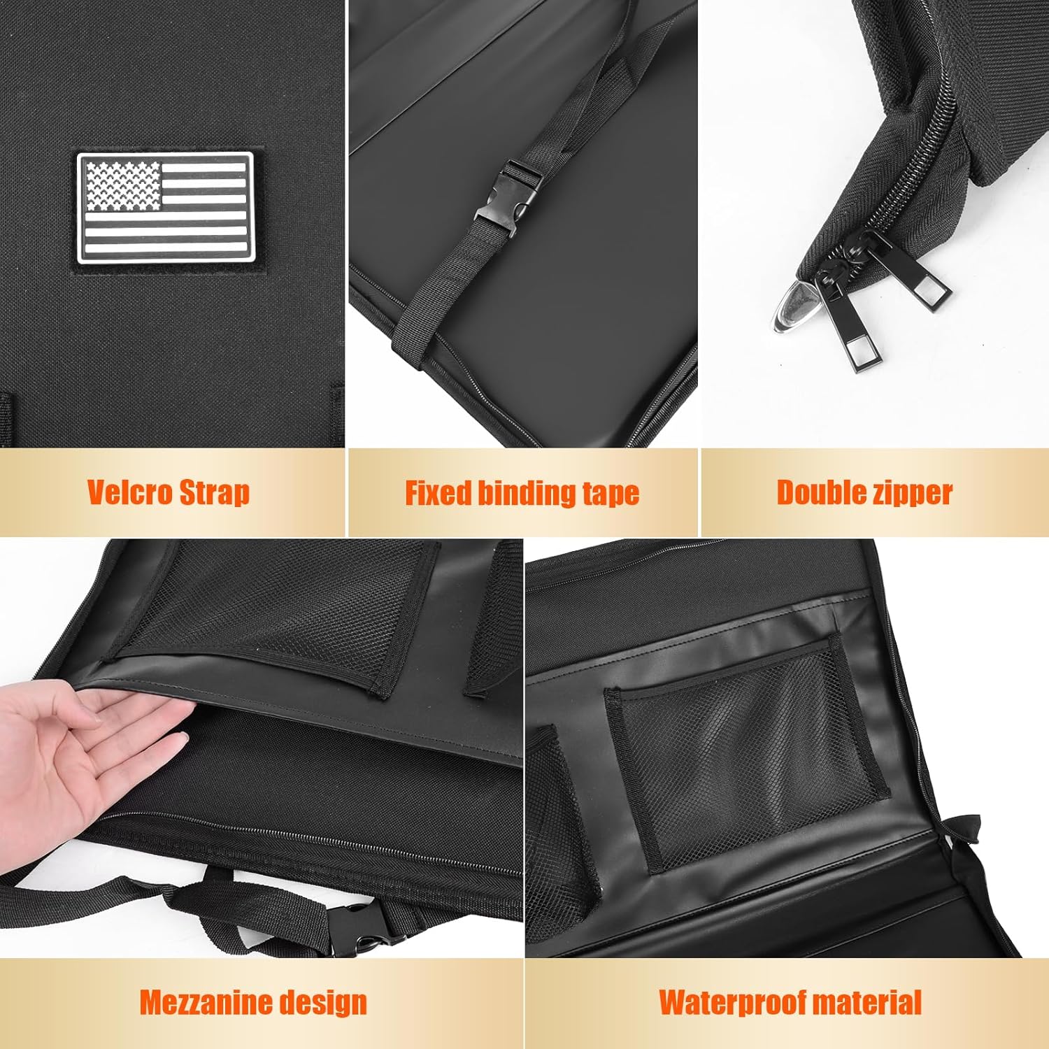 Universal Front Seat Organizer for Laptop,Pizza,Water Cup, Book,Passenger Seat Bag Compatible with Cars, Trucks, and Vans(with Steering Wheel Eating Tray)