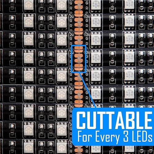 Vista 17 de Kingwin Tira de luces LED RGB de 17 pies. Kit de tira de luz SMD 5050 ultra brillante con control remoto, alimentado por USB, compatible