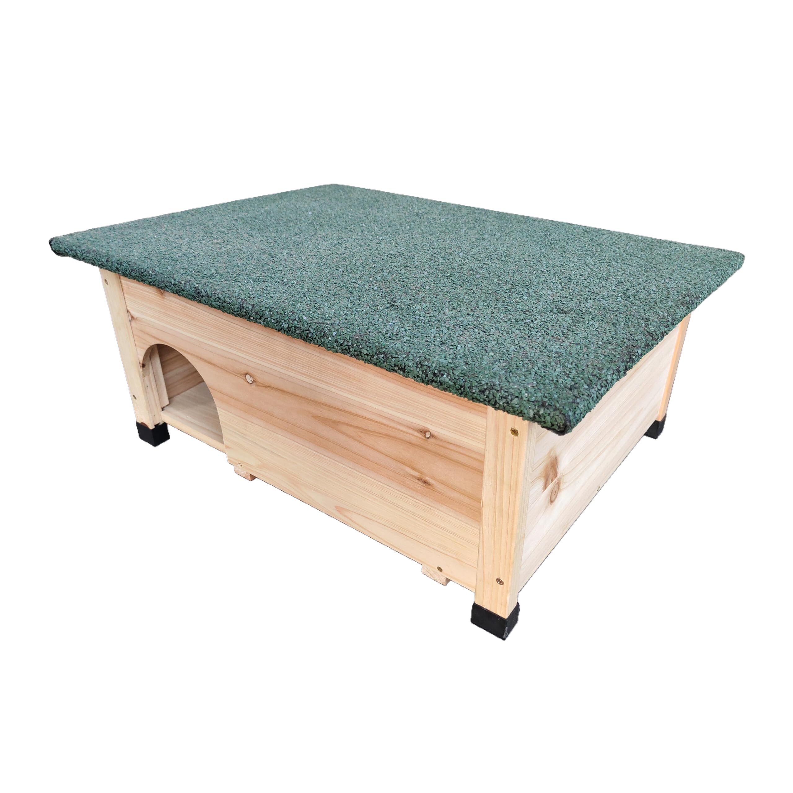 Relaxdays Igelhaus mit Boden, Labyrintheingang, wetterfestem Dach, Holz, 25 x 57 x 44 cm, Igelhäuschen, Natur