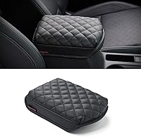 Vista 20 de KMMOTORS Tucson (NX4) 2021~2024 - Funda para consola central, color gris claro, cojín para reposabrazos, accesorios Tucson, piel vegana, protector