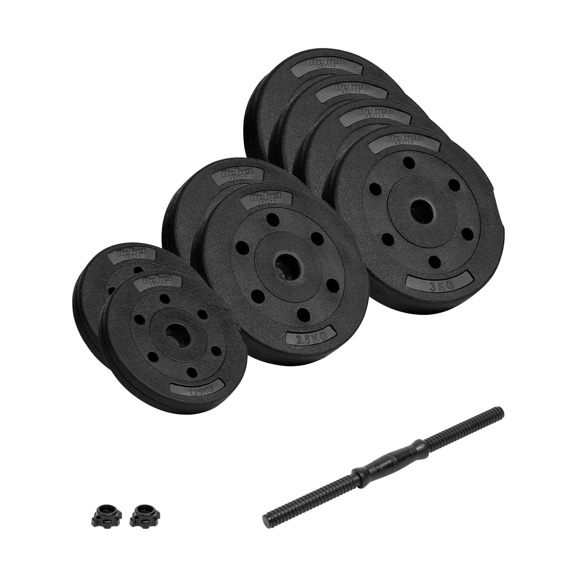 Rebel Electro Set di manubri bituminosi regolabili da 20 kg