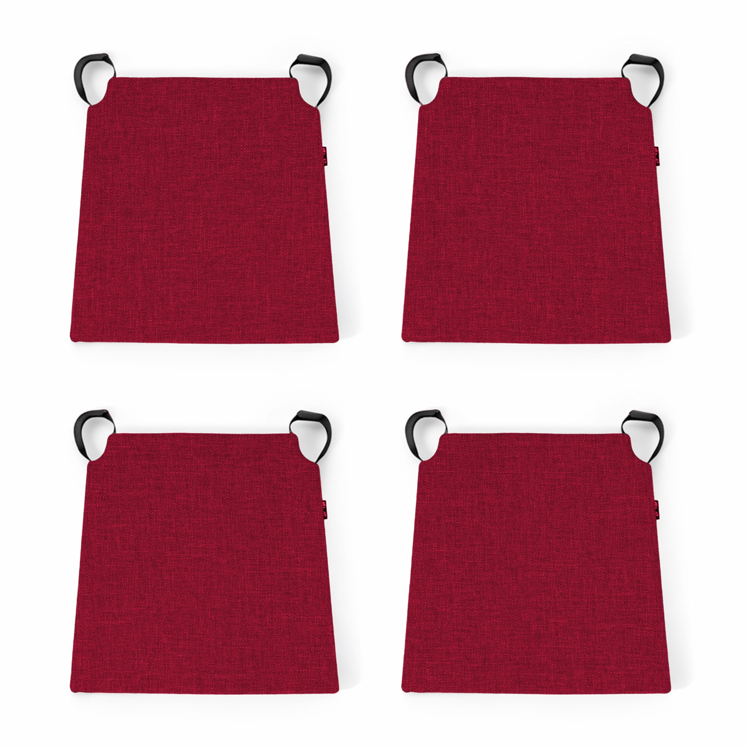 POKAR Set di 4 Cuscini per Sedia 41x35x40 cm con Chiusura Velcro Bordeaux OEKO-TEX