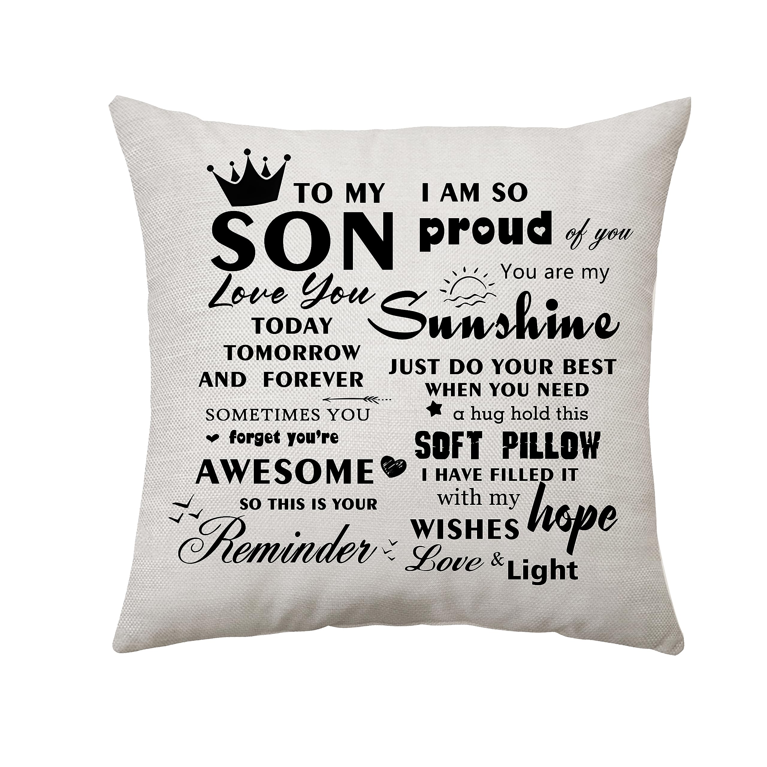 Son Gifts from Mum Dad - Son Birthday & Special Occasion Throw Pillow Cover
