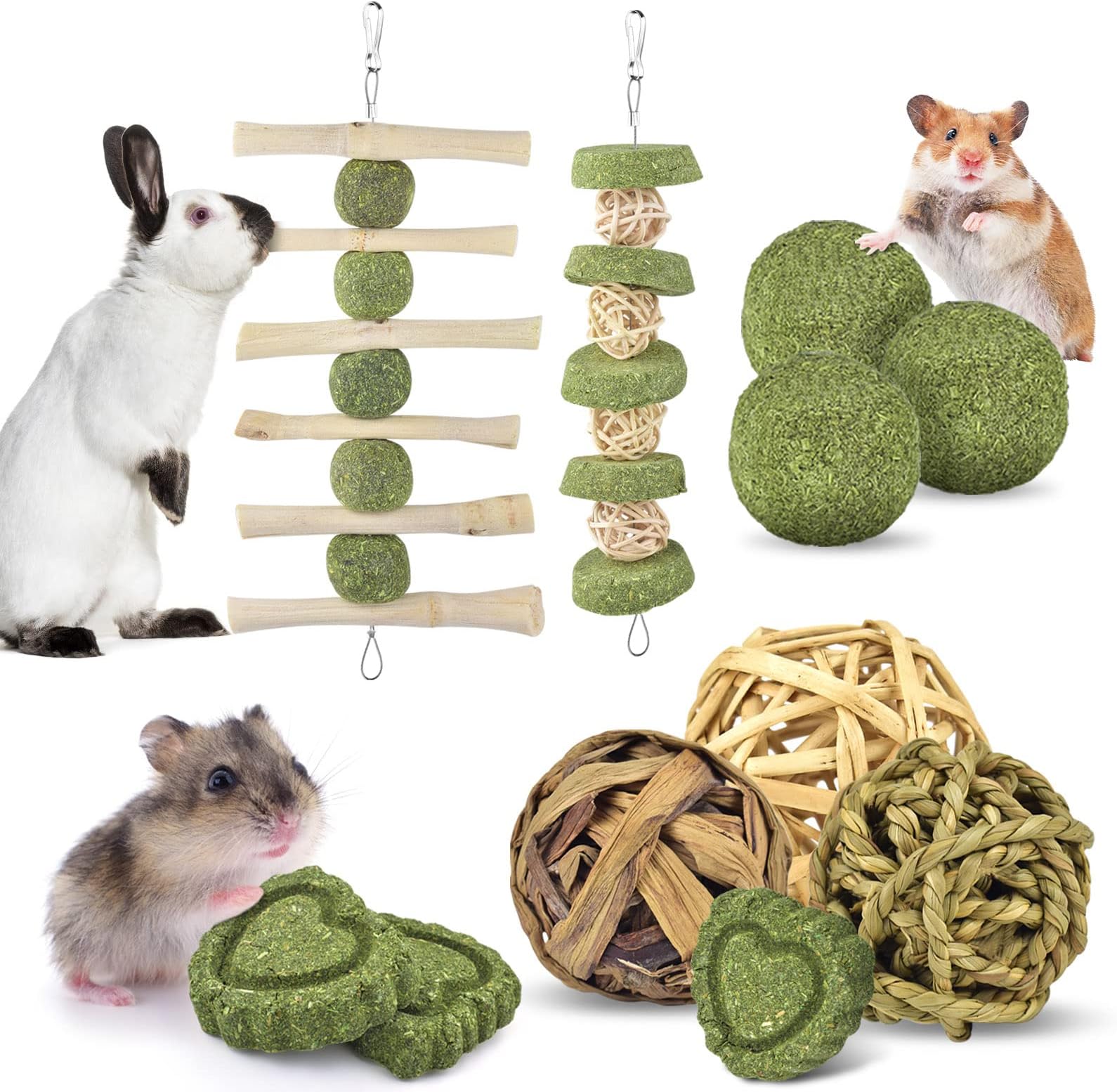 kaninchen spielzeug ERKOON Kaninchen Zubehoer, 10 Arten von Kaninchen Kauspielzeug, Hasen
