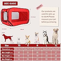 Vista 4 de Jaula plegable de 36 pulgadas para perros grandes, perrera de viaje portátil con ventanas de malla y cubierta impermeable, jaula para perros