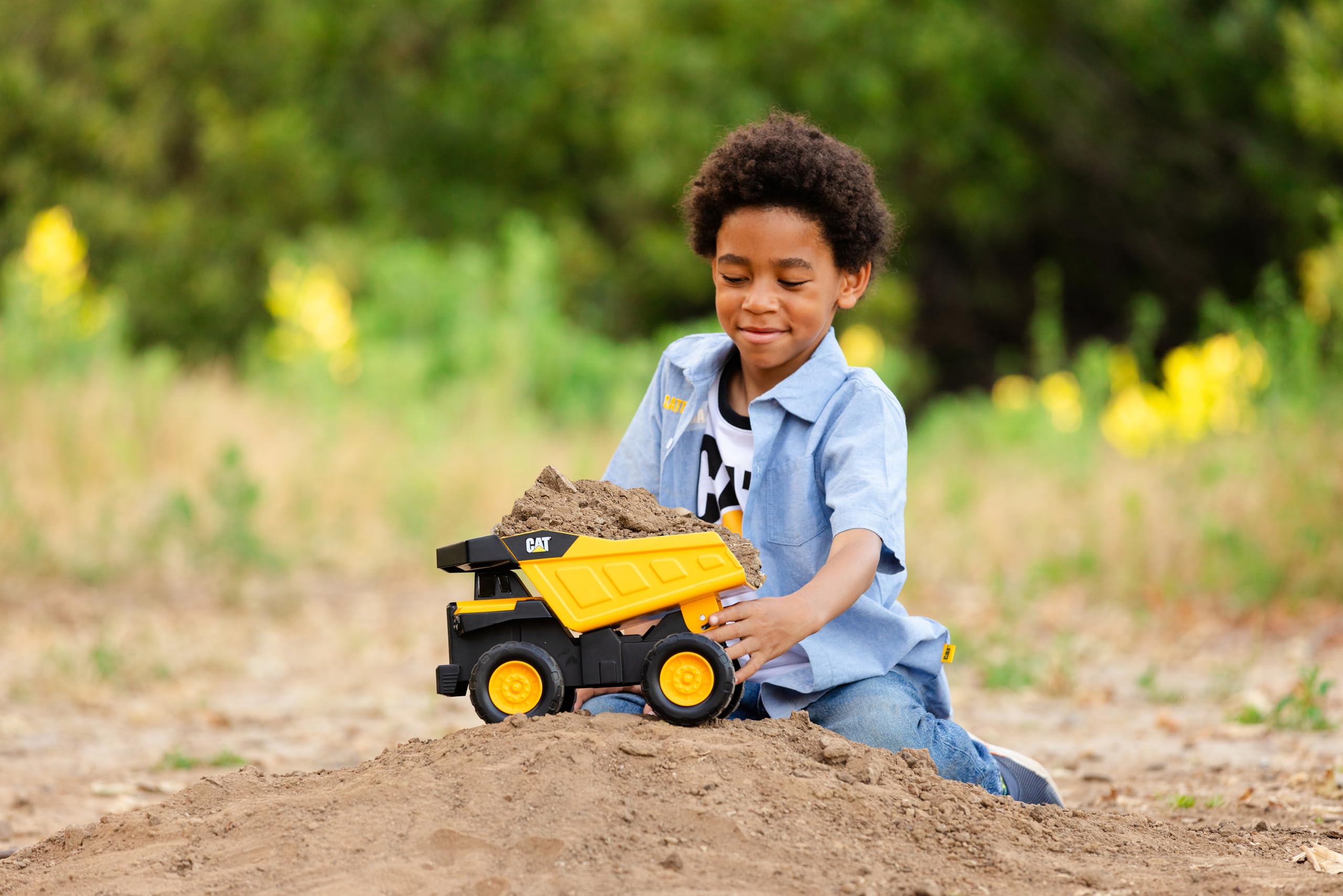 CAT Construction, Compact Steel Max Dump Truck 12" - Heavy Duty Steel Construction Toy with Realistic Working Dump Bed – Durable Vehicle for Indoor & Outdoor Play – Ages 3+