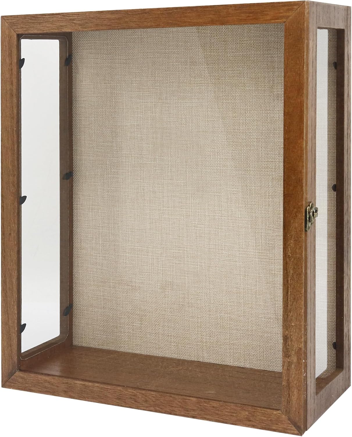 13x16x6 Carbonized Deep Shadow Box with 3 Removable Panels, Wood Display Case for Wall Mounted or Tabletop, Rectangle Shadow Box Vitrina for Wedding,Pet Memorial,Minifigure,Baby Keepsakes