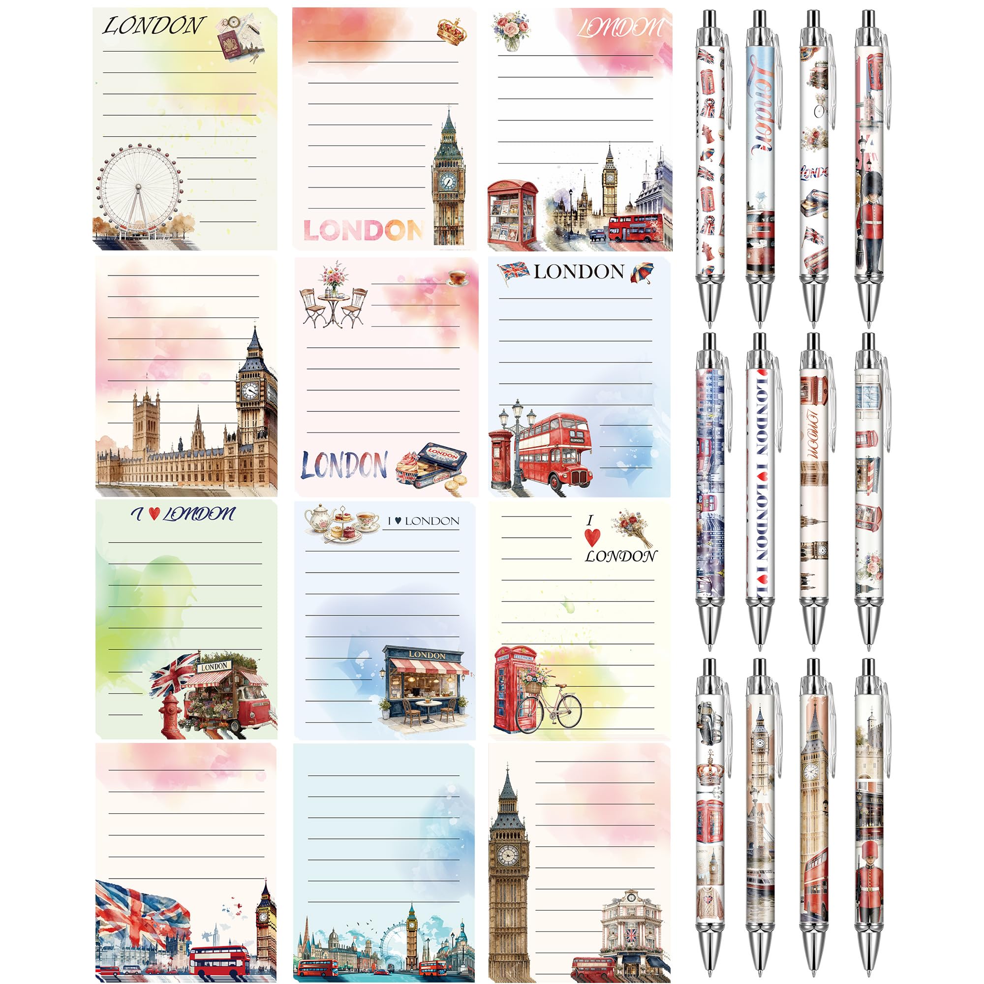 Papelería de monumento británico y blocs de notas de viaje escolares 8