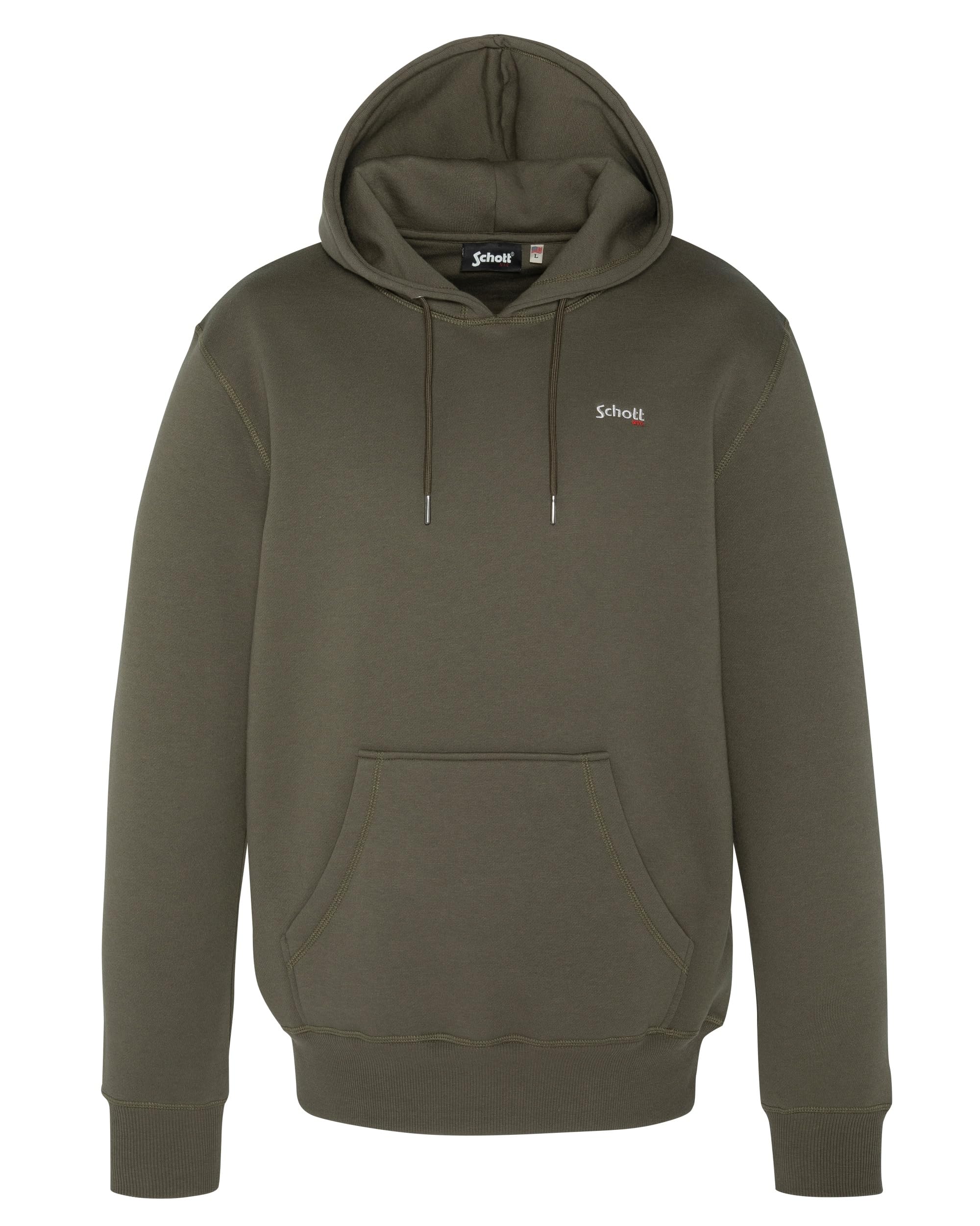 Schott NYC Swcasual2 Hooded Sweatshirt, Green, M