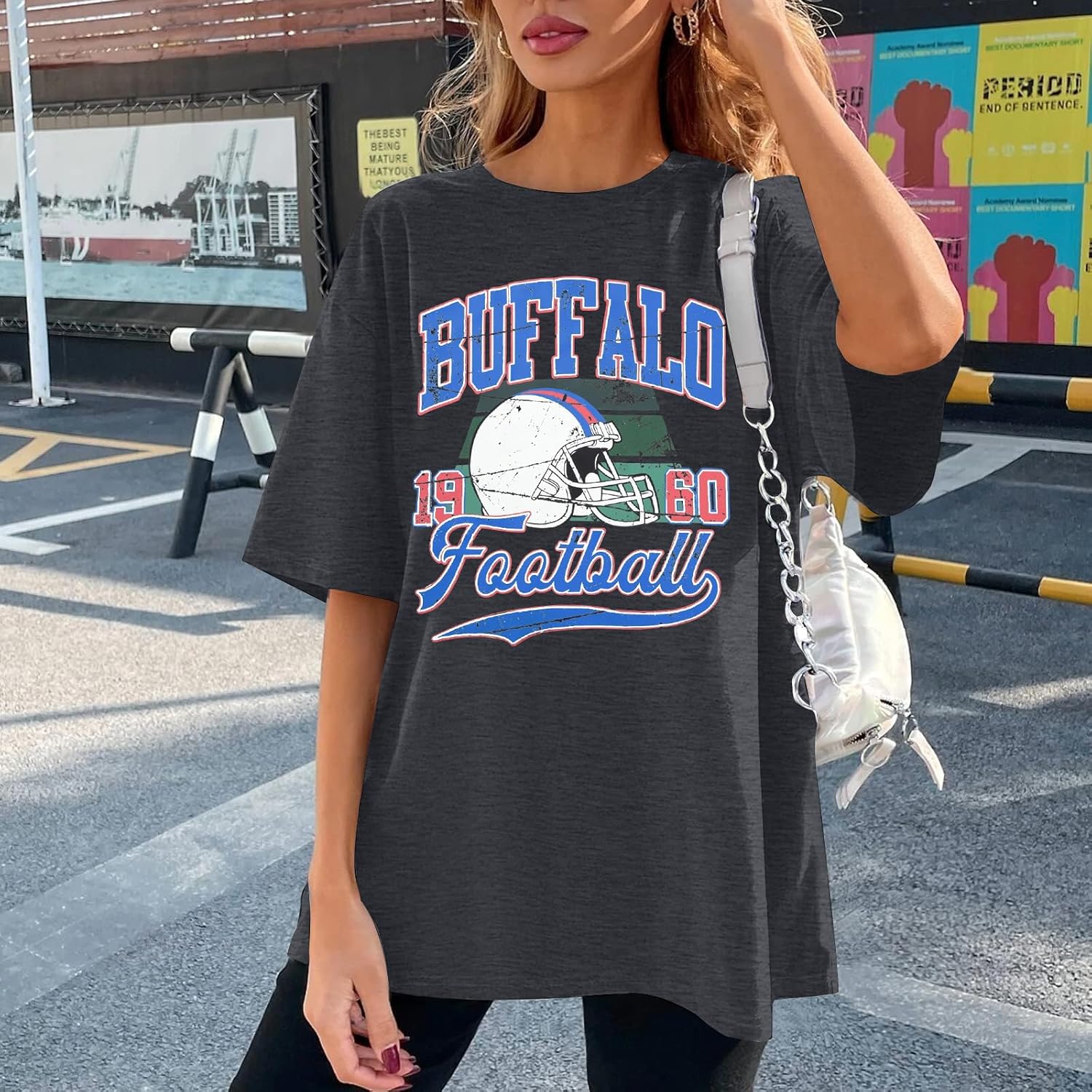 Football Shirts Women Football Team Fan Shirt Oversized Game Day Tshirt Rugby Gifts Tee Tops - Image 4