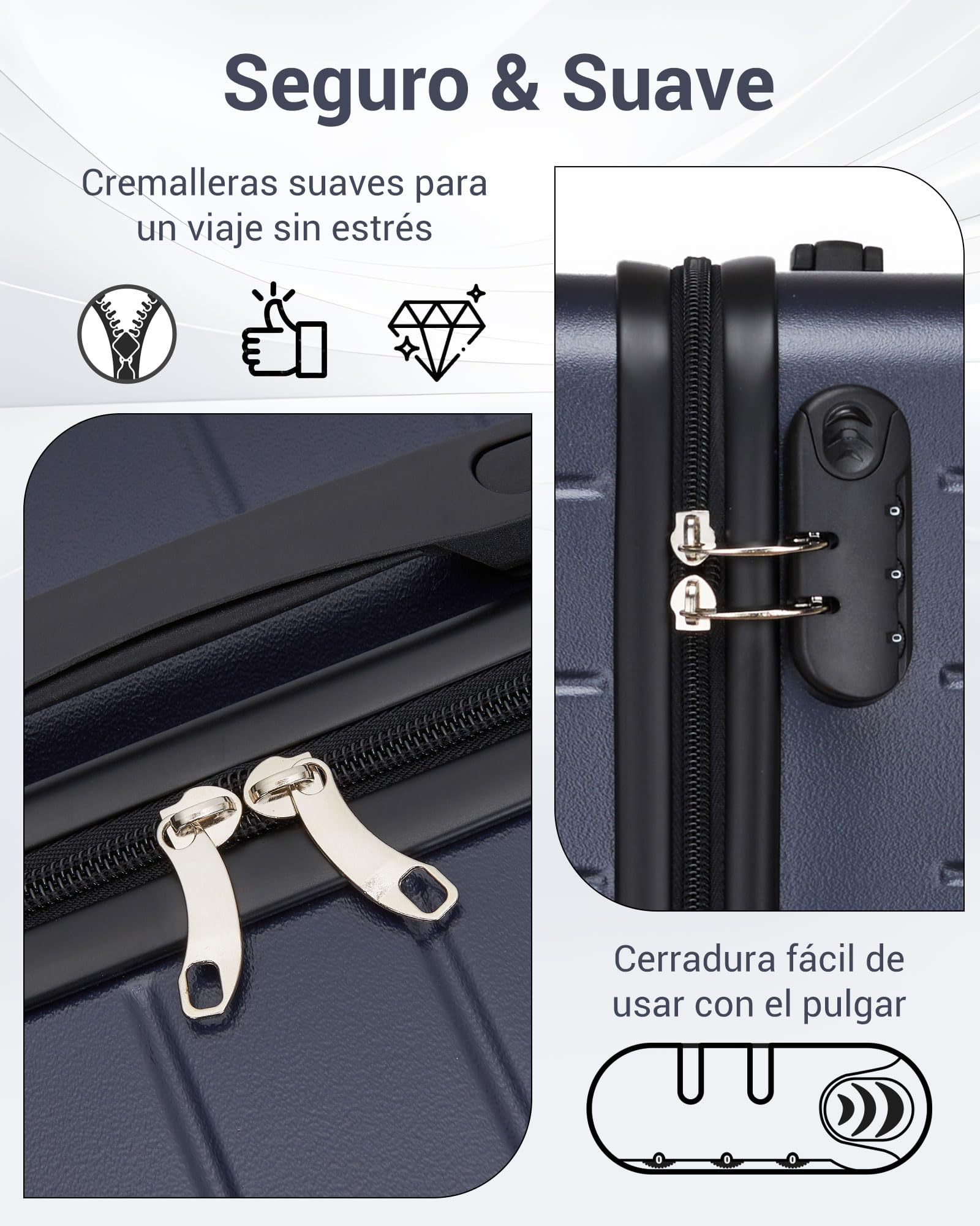 Maleta de Viaje Grande 28 Pulgadas 76x50x29cm 91L Carcasa Rígida ABS+PC Ligera, Ruedas 360º Giratorias, Equipaje Facturable Resistente Gran Capacidad para Vacaciones y Viajes de Negocios