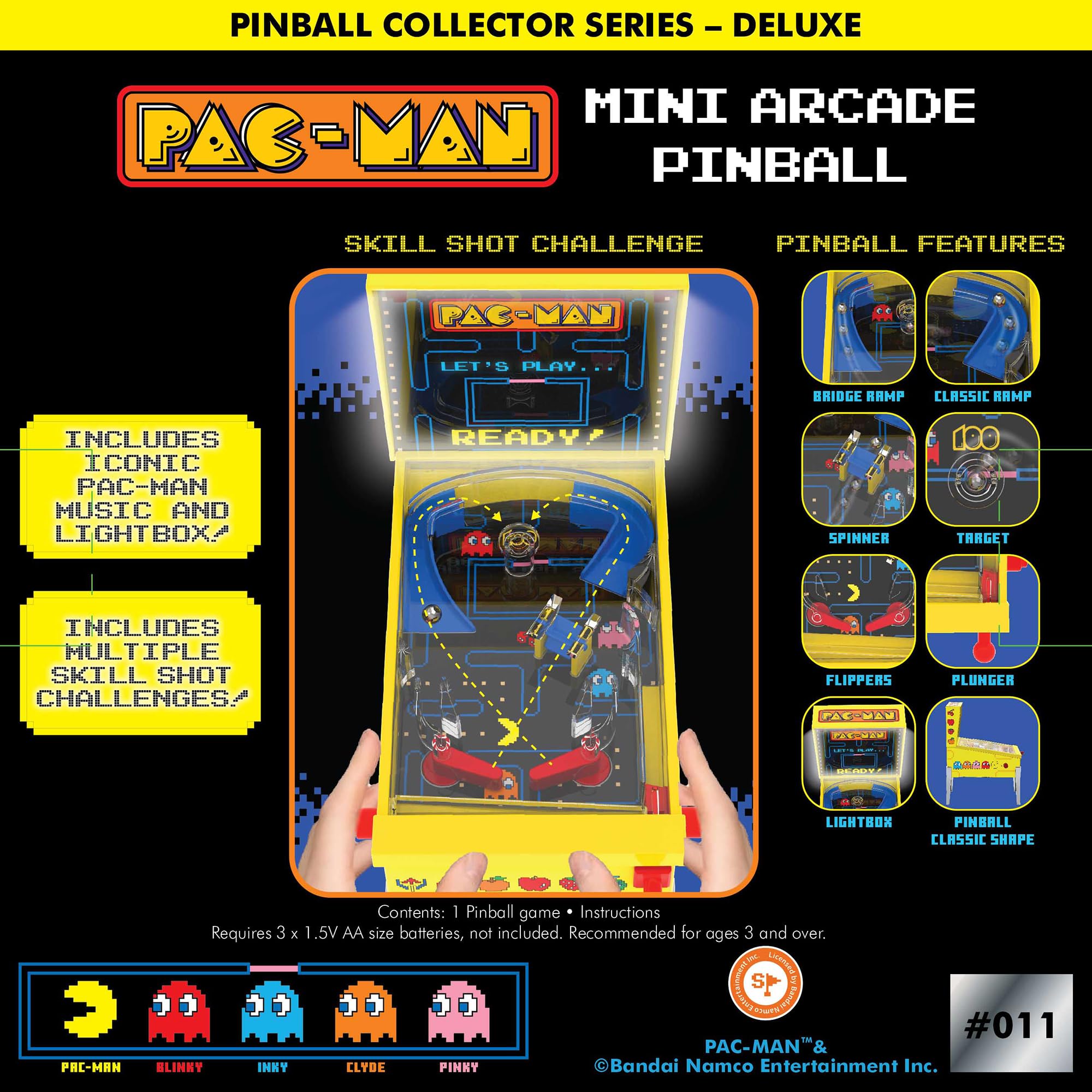 PAC-Man, Mini Electronic Pinball, Arcade, Collectible Desktop Game with Functional Flippers and Official Sounds - Image 2