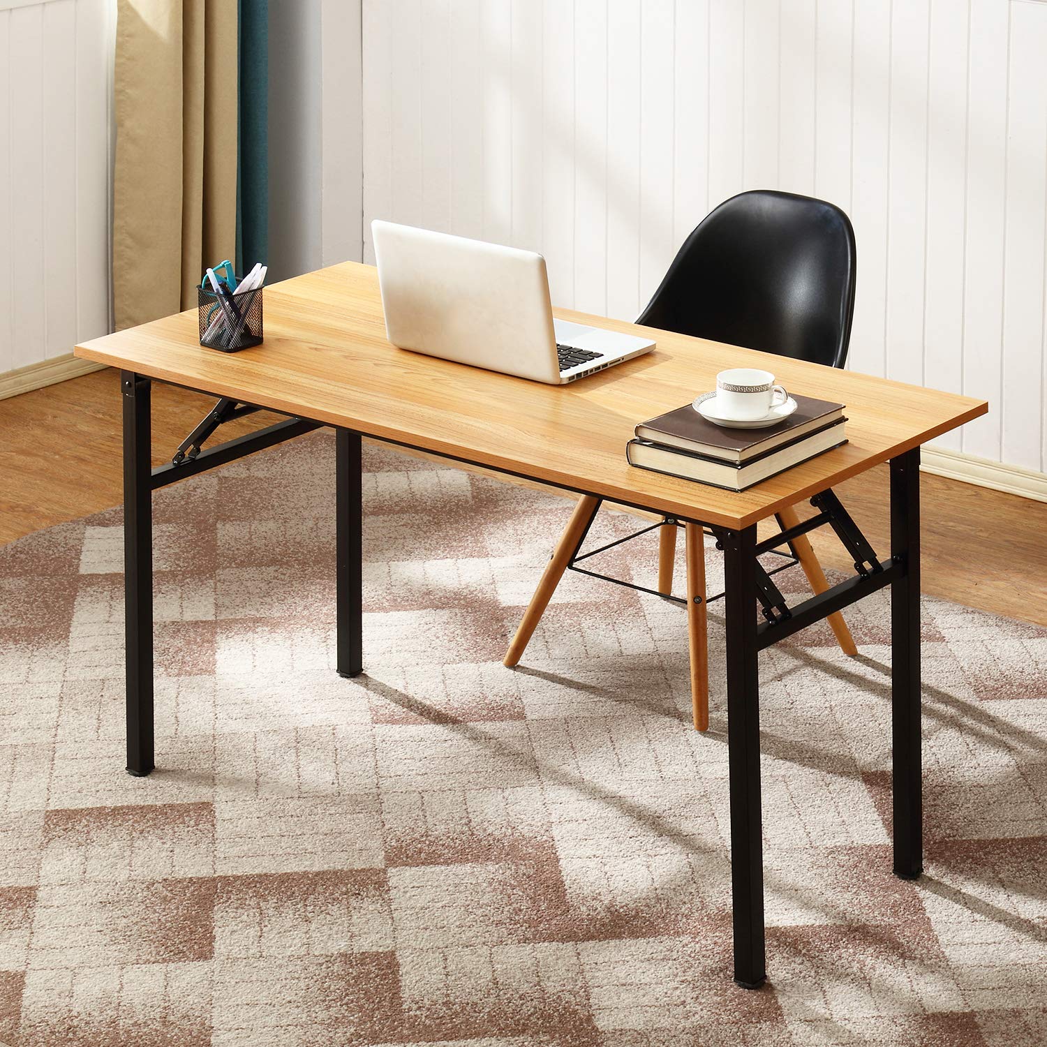 SogesPower Tavolo pieghevole, tavolo per computer, tavoli portatili ad alte prestazioni per l'home office, campeggio, postazione di lavoro, scrivania da studio, tavolo da conferenza per l'home office