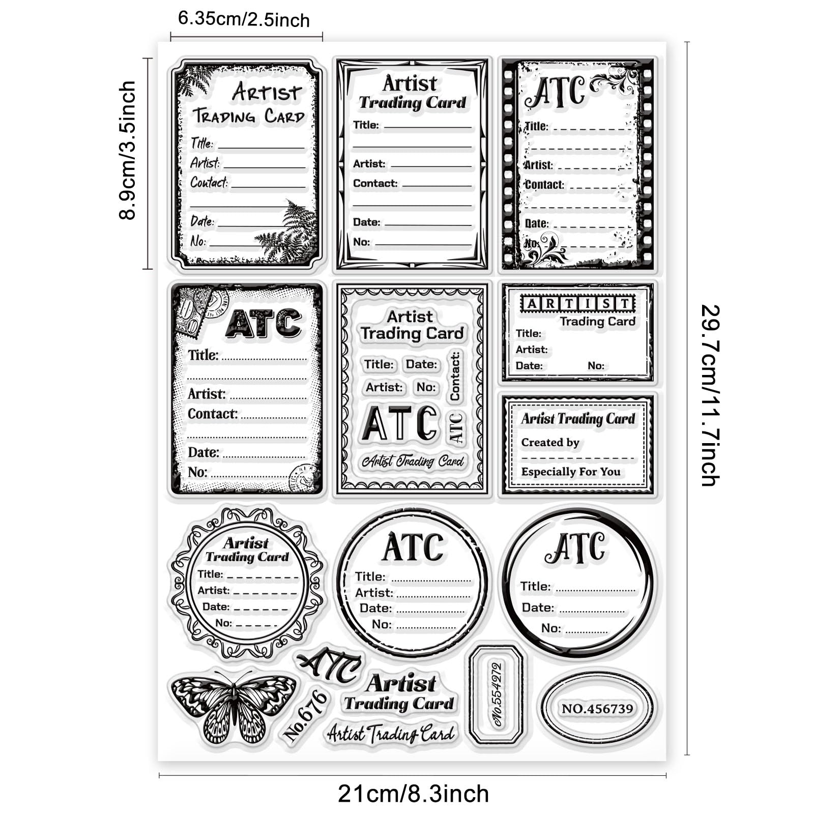 GLOBLELAND Timbri Trasparenti Frame Background 29.7x21cm per Scrapbooking Fai Da Te