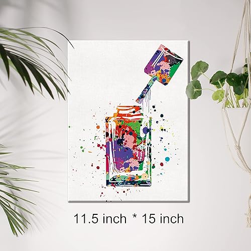Miniatura 2 de Esmalte de uñas en acuarela, arte de pared, cosméticos, arte de uñas, lienzo, pintura, maquillaje, uñas, salón de belleza, decoración de pared,